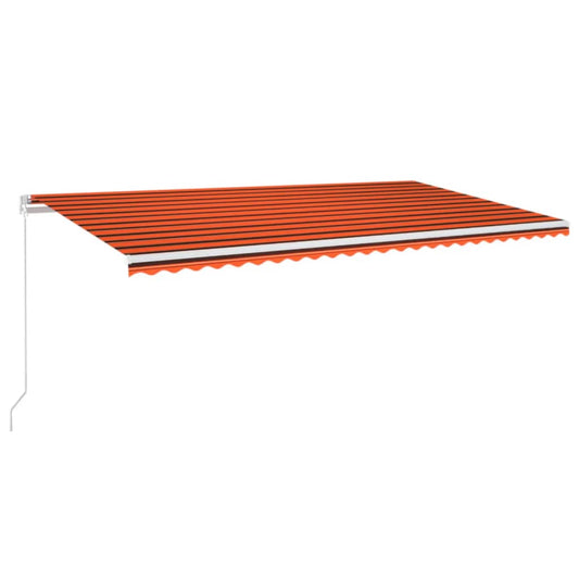 Markise Manuell Einziehbar Mit Led Orange Und Braun