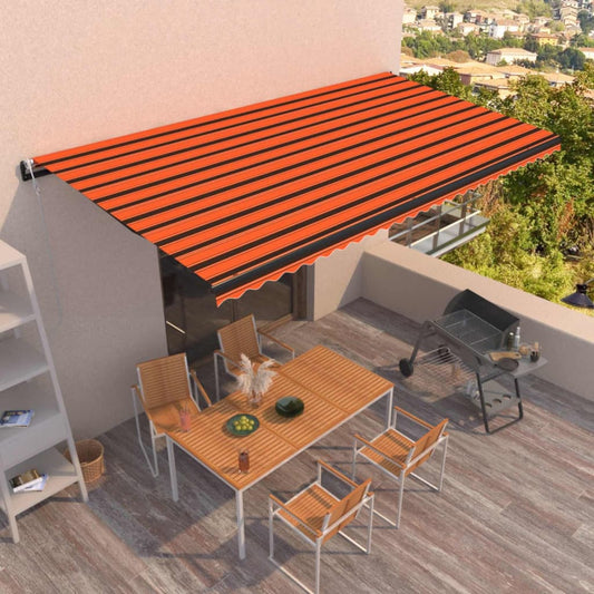Markise Automatisch Einziehbar Orange Und Braun