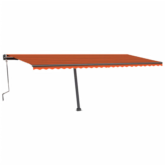 Markise Manuell Einziehbar Mit Led Orange Braun