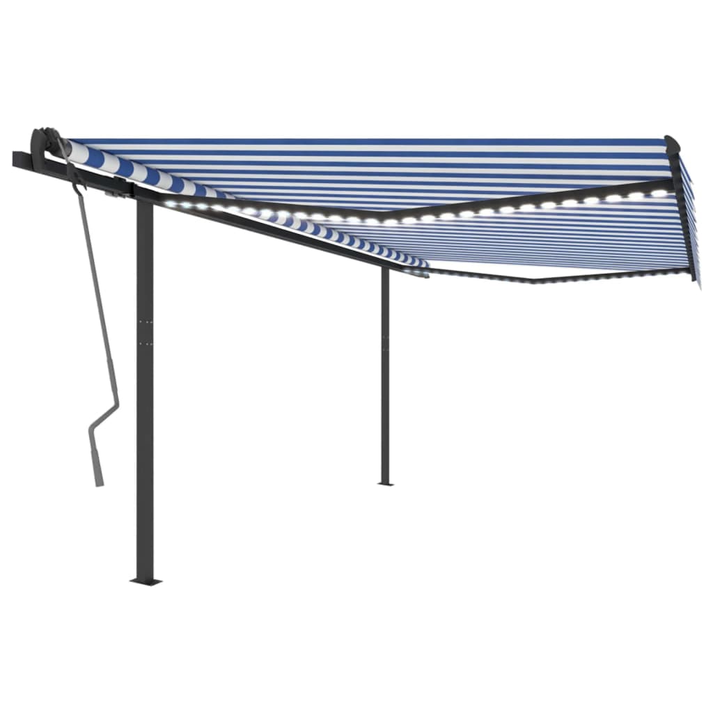 Markise Manuell Einziehbar Mit Led 6X3,5 M Orange Und Braun