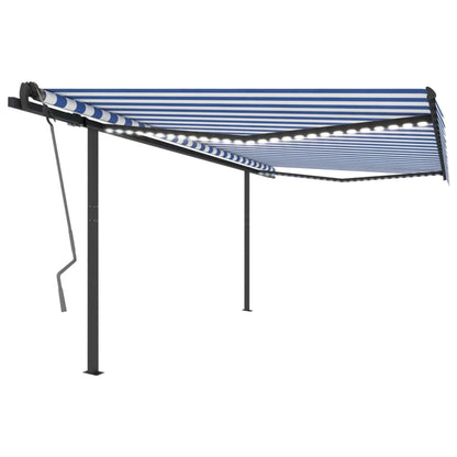 Markise Manuell Einziehbar Mit Led 6X3,5 M Orange Und Braun