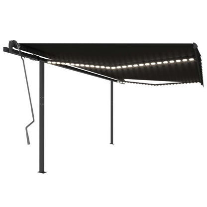Markise Manuell Einziehbar Mit Led 6X3,5 M Orange Und Braun
