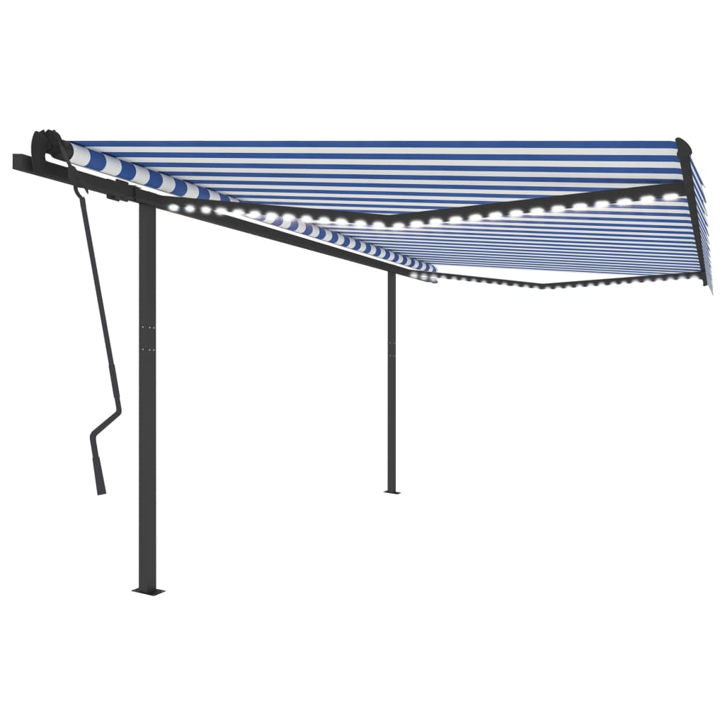Markise Manuell Einziehbar Mit Led 6X3,5 M Orange Und Braun
