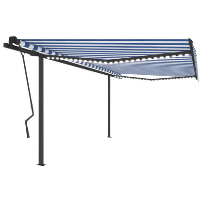 Markise Manuell Einziehbar Mit Led 6X3,5 M Orange Und Braun