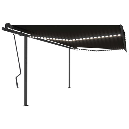 Markise Manuell Einziehbar Mit Led 6X3,5 M Orange Und Braun
