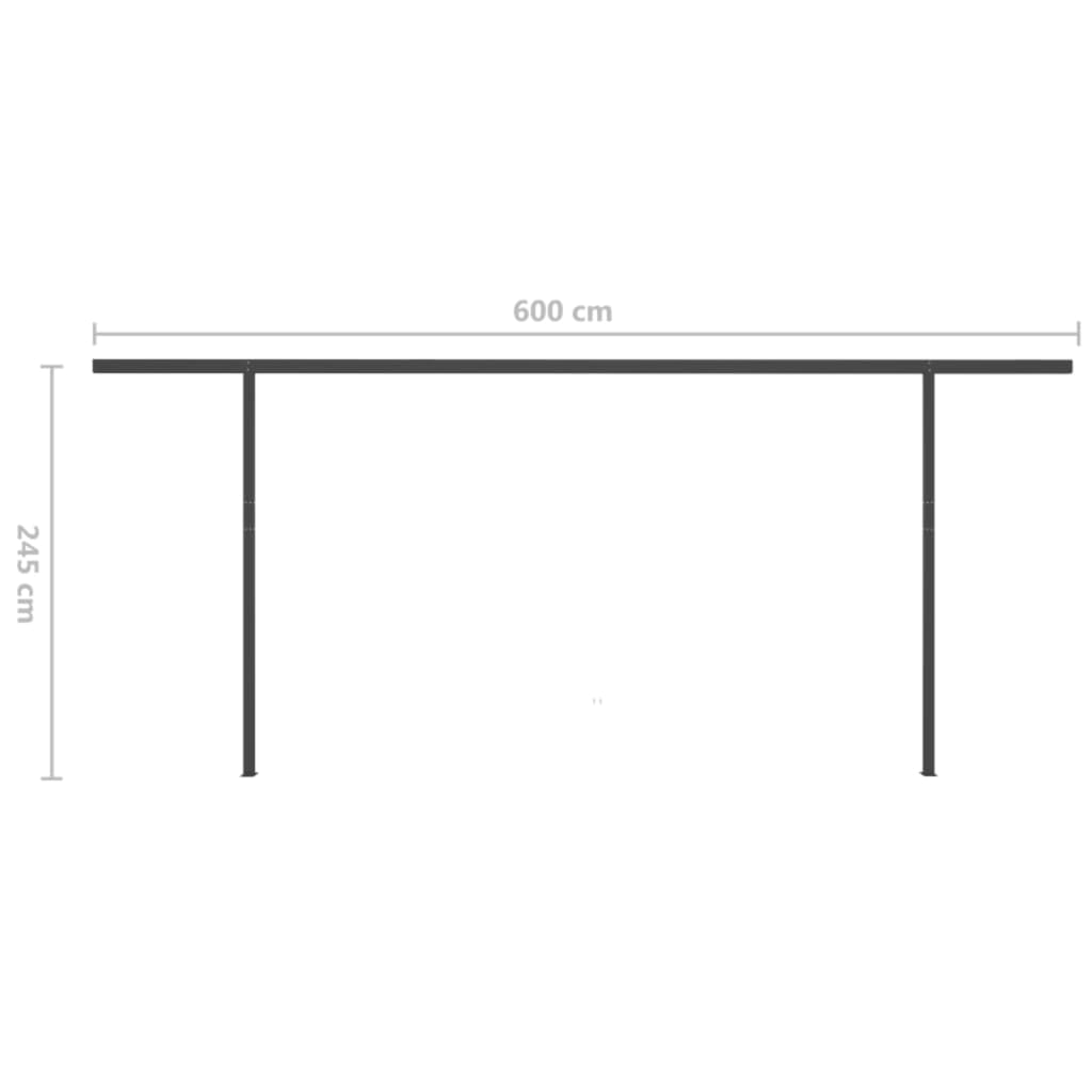 Markise Manuell Einziehbar Mit Led 6X3,5 M Orange Und Braun