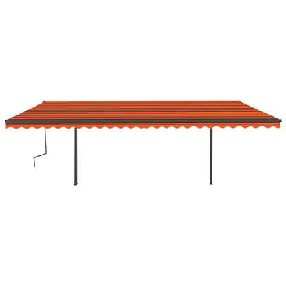 Markise Manuell Einziehbar Mit Led 6X3,5 M Orange Und Braun