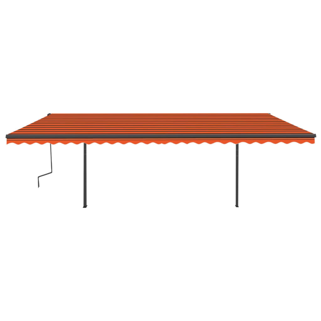 Markise Automatisch Einziehbar Mit Pfosten 6X3,5 M Orange Braun