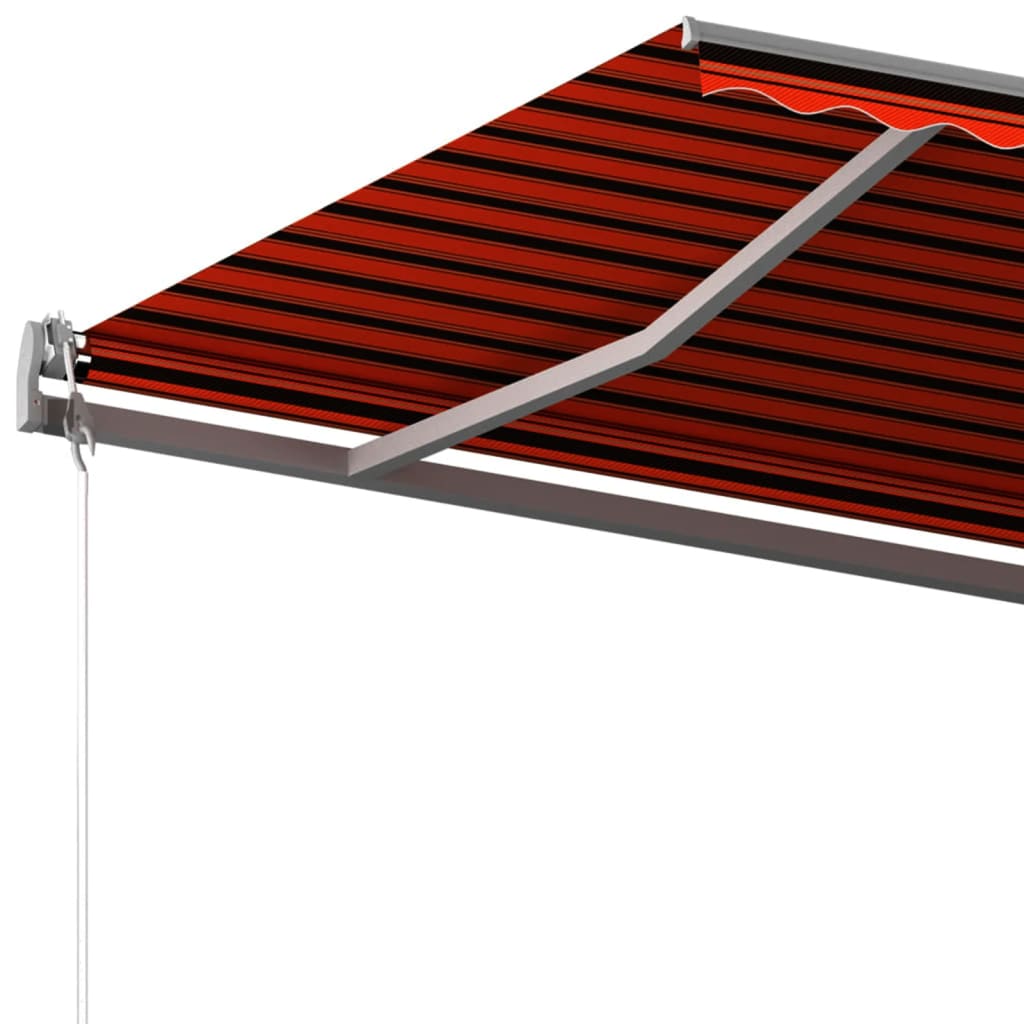 Markise Automatisch Einziehbar Mit Pfosten 6X3,5 M Orange Braun