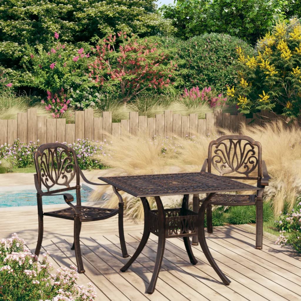 5-Tlg. Bistro-Set Aluminiumguss Bronzen