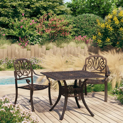 5-Tlg. Bistro-Set Aluminiumguss Bronzen