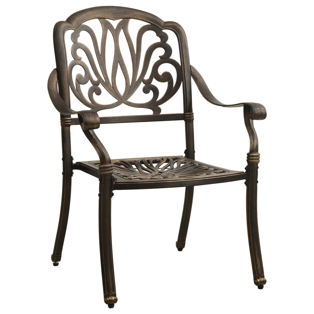 5-Tlg. Bistro-Set Aluminiumguss Bronzen