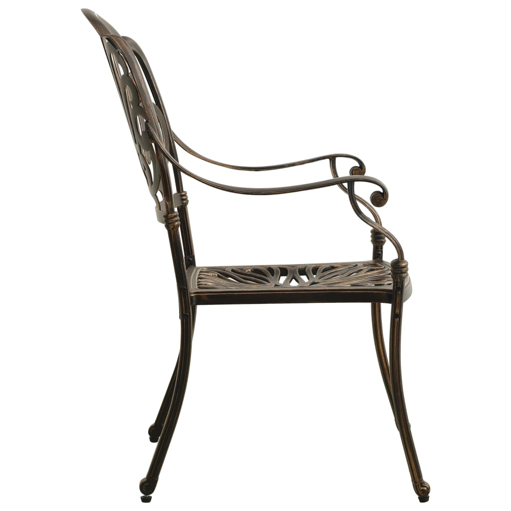 5-Tlg. Bistro-Set Aluminiumguss Bronzen