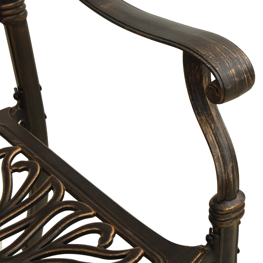 5-Tlg. Bistro-Set Aluminiumguss Bronzen