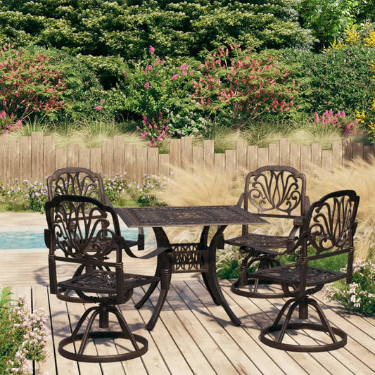 5-Tlg. Bistro-Set Aluminiumguss Bronzen