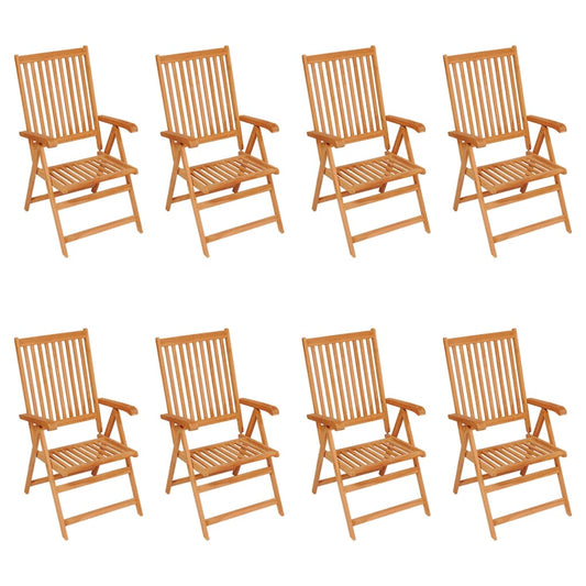 Garten-Liegestühle Mit Kissen 8 Stk. Massivholz Teak