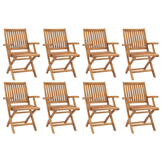 Klappbare Gartenstühle 8 Stk. Massivholz Teak