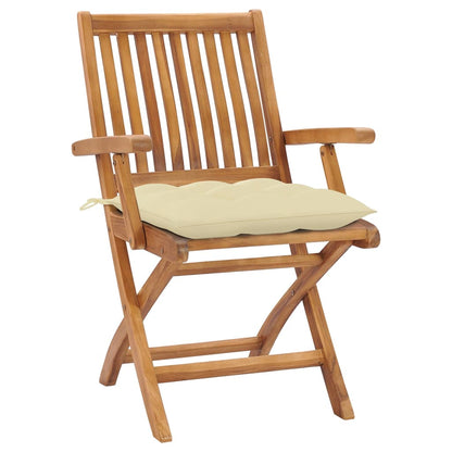 Klappbare Gartenstühle Mit Kissen 8 Stk. Massivholz Teak Creme