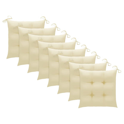Klappbare Gartenstühle Mit Kissen 8 Stk. Massivholz Teak Creme
