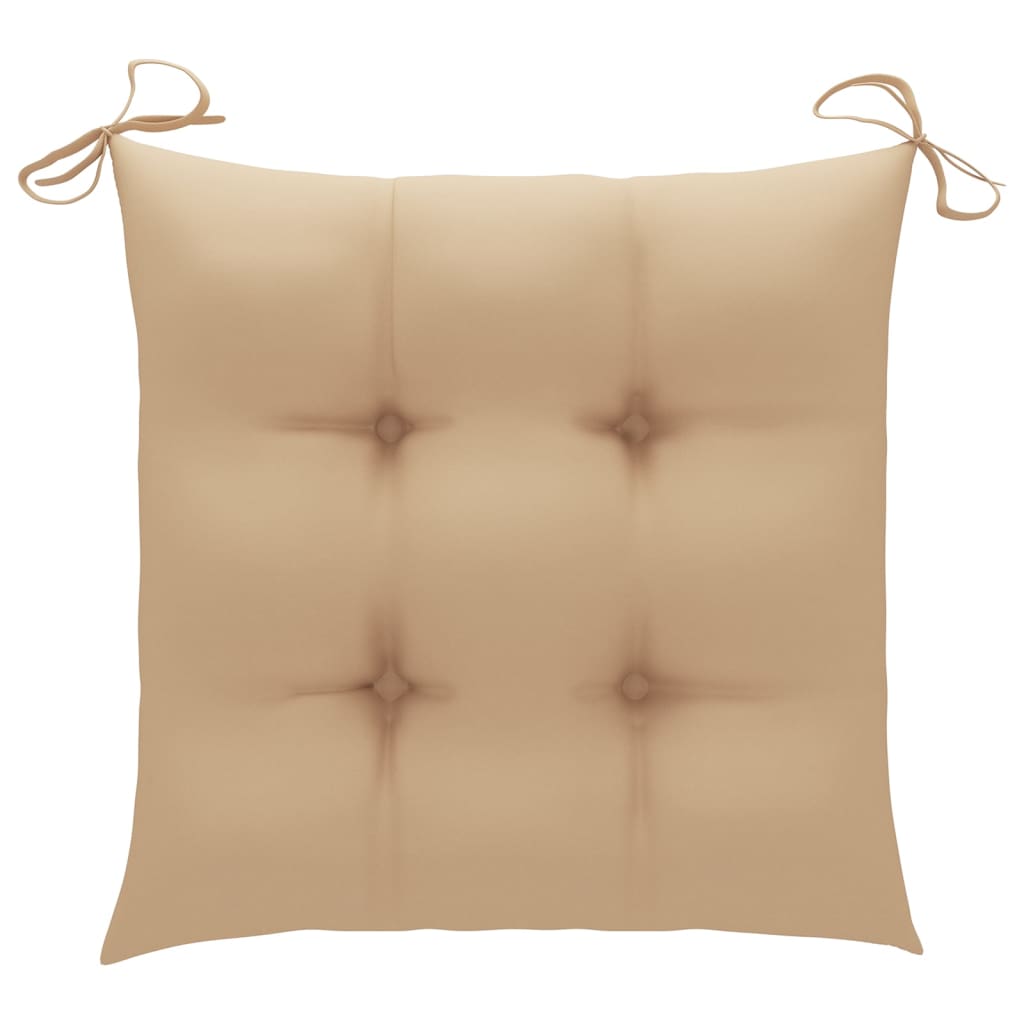 Klappbare Gartenstühle Mit Kissen 8 Stk. Massivholz Teak Beige