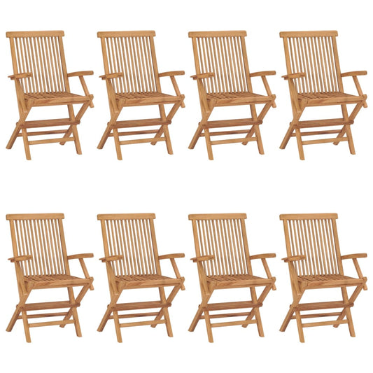 Gartenstühle Mit Kissen 8 Stk. Massivholz Teak