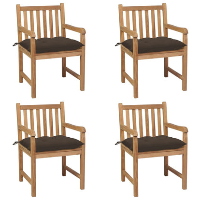 Gartenstühle 8 Stk. Mit Weißen Kissen Massivholz Teak