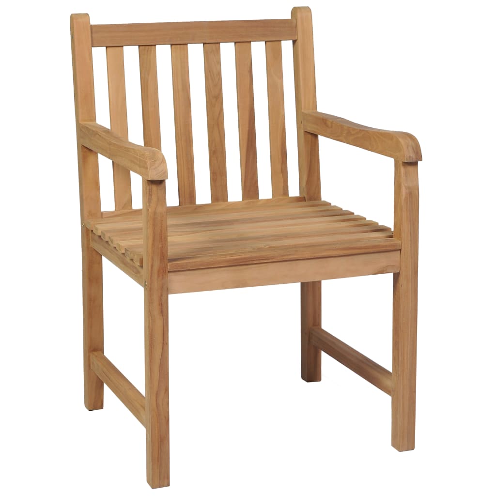 Gartenstühle 8 Stk. Mit Weißen Kissen Massivholz Teak