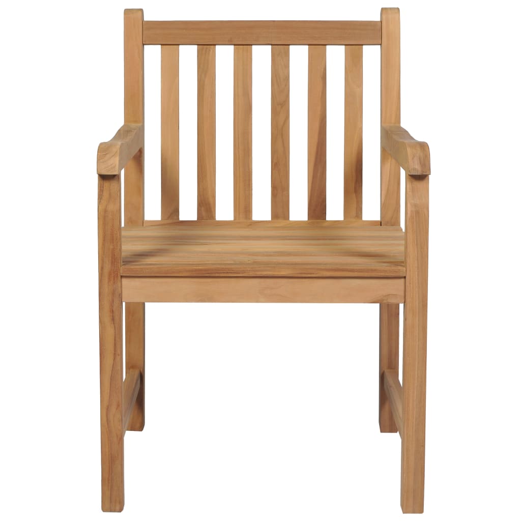 Gartenstühle 8 Stk. Mit Weißen Kissen Massivholz Teak