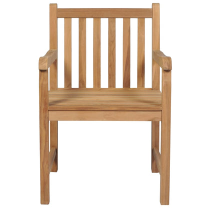 Gartenstühle 8 Stk. Mit Weißen Kissen Massivholz Teak