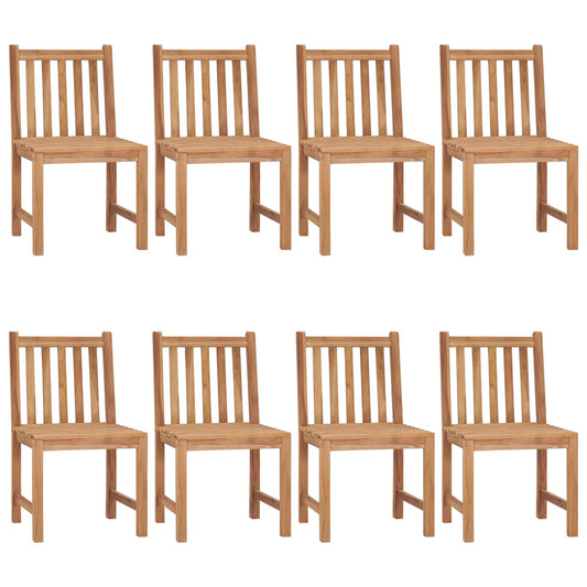 Gartenstühle 8 Stk. Mit Kissen Massivholz Teak