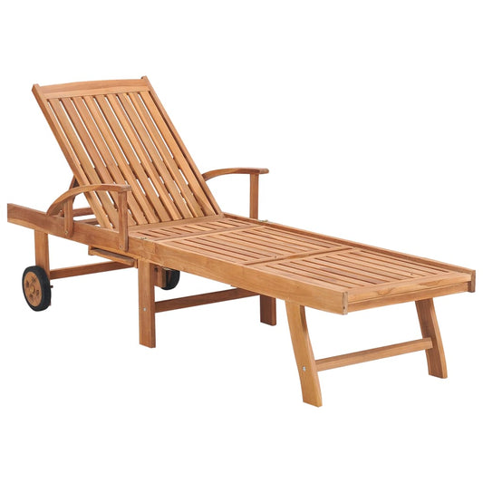 Sonnenliegen 2 Stk. Und Auflagen Massivholz Teak