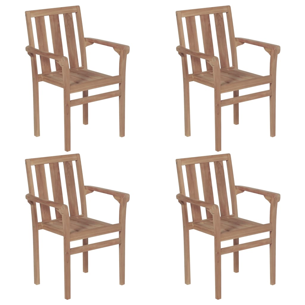 Stapelbare Gartenstühle 8 Stk. Massivholz Teak