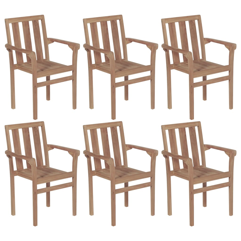 Stapelbare Gartenstühle 8 Stk. Massivholz Teak