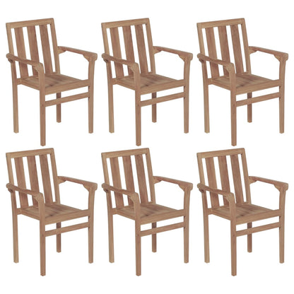 Stapelbare Gartenstühle 8 Stk. Massivholz Teak
