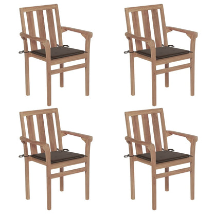 Stapelbare Gartenstühle Mit Kissen 8 Stk. Massivholz Teak