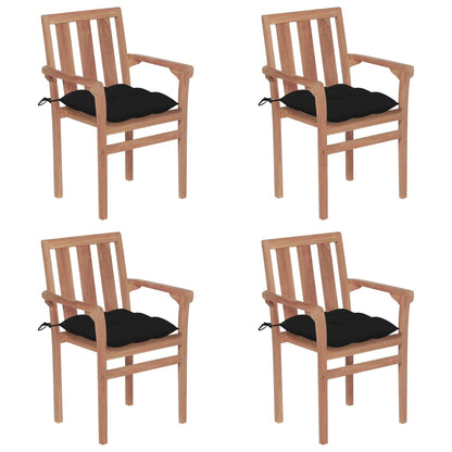 Stapelbare Gartenstühle Mit Kissen 8 Stk. Massivholz Teak