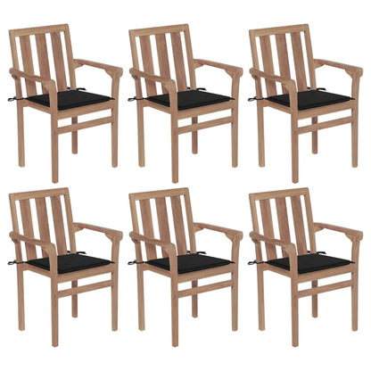 Stapelbare Gartenstühle Mit Kissen 8 Stk. Massivholz Teak