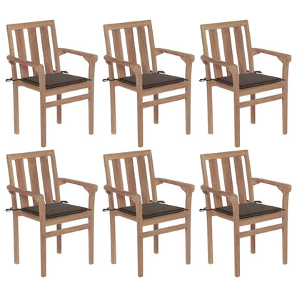 Stapelbare Gartenstühle Mit Kissen 8 Stk. Massivholz Teak
