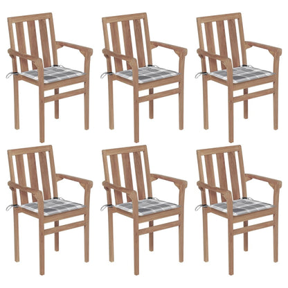 Stapelbare Gartenstühle Mit Kissen 8 Stk. Massivholz Teak