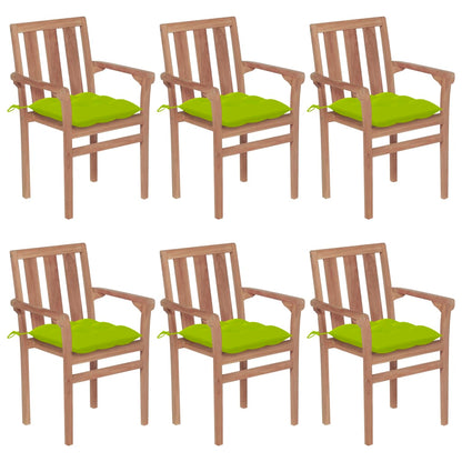 Stapelbare Gartenstühle Mit Kissen 8 Stk. Massivholz Teak