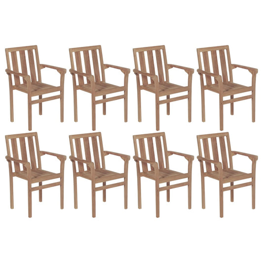 Stapelbare Gartenstühle Mit Kissen 8 Stk. Massivholz Teak