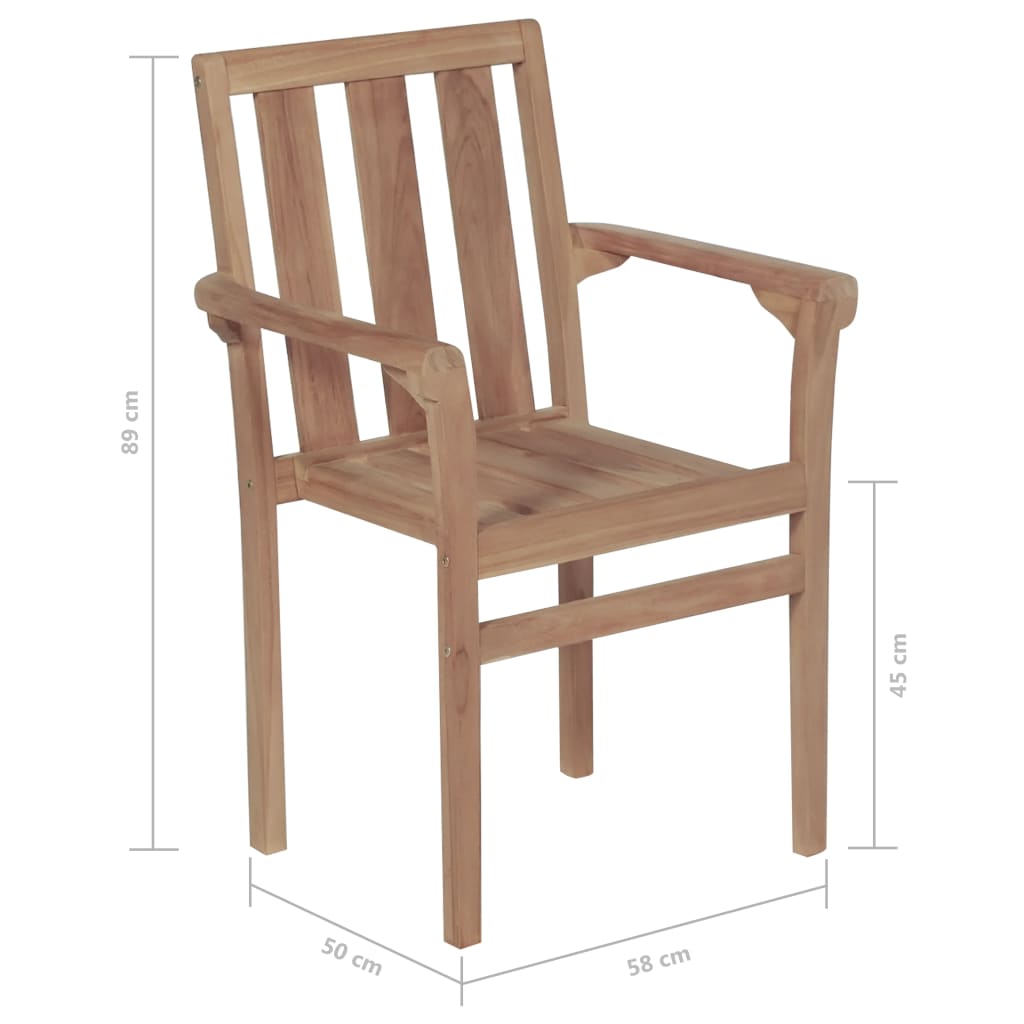 Stapelbare Gartenstühle Mit Kissen 8 Stk. Massivholz Teak