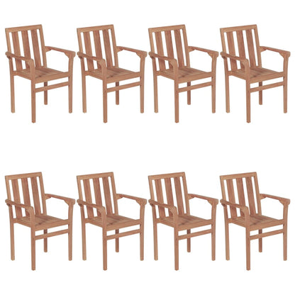 Stapelbare Gartenstühle Mit Kissen 8 Stk. Massivholz Teak