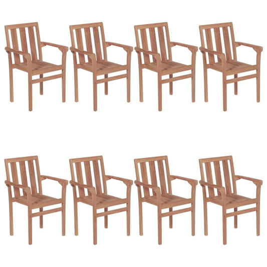 Stapelbare Gartenstühle Mit Kissen 8 Stk. Massivholz Teak