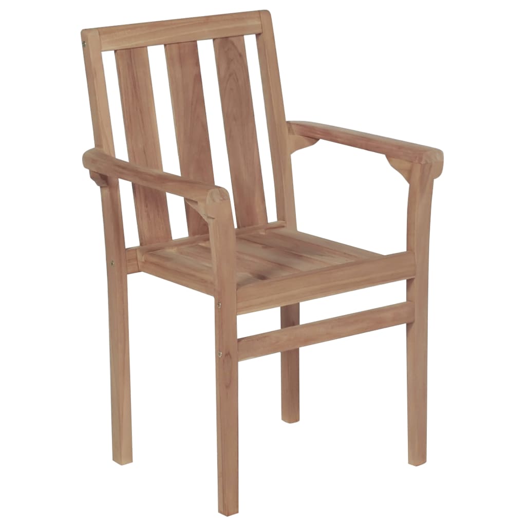 Stapelbare Gartenstühle Mit Kissen 8 Stk. Massivholz Teak
