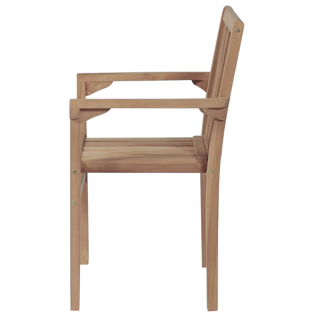 Stapelbare Gartenstühle Mit Kissen 8 Stk. Massivholz Teak