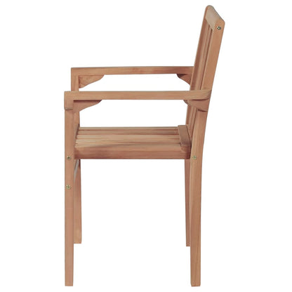 Stapelbare Gartenstühle Mit Kissen 8 Stk. Massivholz Teak