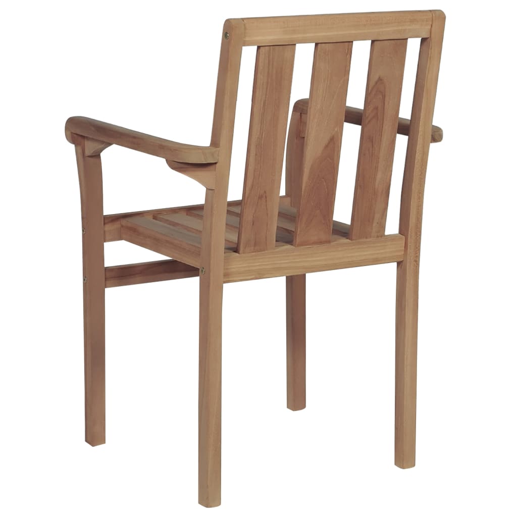 Stapelbare Gartenstühle Mit Kissen 8 Stk. Massivholz Teak