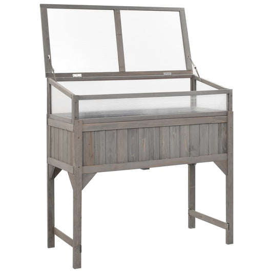 Hochbeet Mit Gewächshaus 110X54X120 Cm Massivholz Tanne