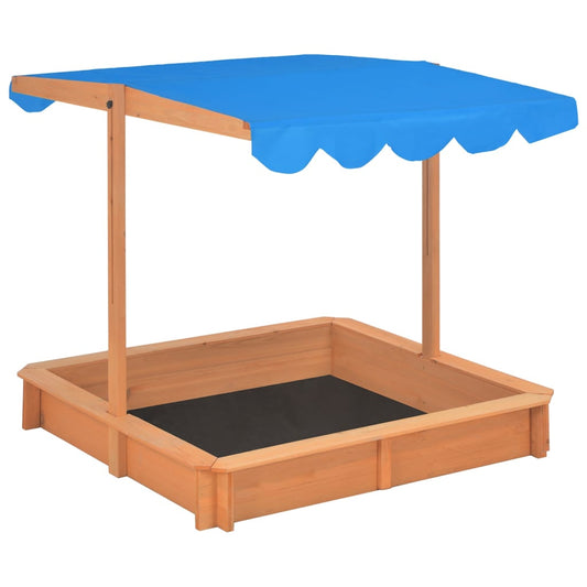 Sandkasten Mit Verstellbarem Dach Tannenholz 115X115X115 Cm